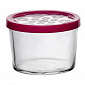 BASIC Контейнер 220мл 8,5х8,5х6см PASABAHCE фуксия крышка стекло