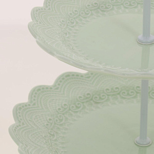 Ваза 2х-ярусная 20х25см ф.круг п/упКружево светло-зеленоеLS-009G 000000000001180967