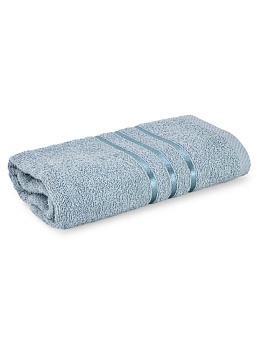 Полотенце махровое 70х130см СОФТИ бордюр 3 полоски голубой хлопок 100% 000000000001215921