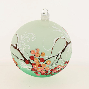 Декоративное украшение Шар 5 D10см БИРЮСИНКА Зимняя ветка стекло 000000000001095108