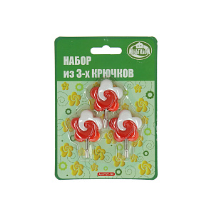Набор крючков Цветочки Мультидом, пластик, сталь 000000000001126883