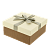 Коробка подарочная с бантом ЛЕН 210x210x110мм слоновая кость/ореховый квадрат тисненая бумага/бежевая лента 8128 Д10103К.086.3 000000000001205111
