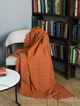 Плед 150x200см DE'NASTIA многослойный охра хлопок 000000000001230291