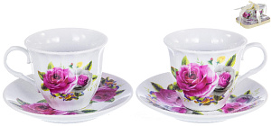 Сервиз чайный 4 предмета (чашки 220мл) OLAFF Изыск Флора подарочная упаковка фарфор 000000000001197817