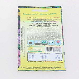Семена Астра Цветущий ковер, смесь низкорослая 0,2гр (ссс) ЛИДЕР ПРОДАЖ! СС013939 пакет 000000000001183922