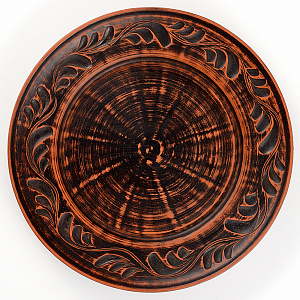 Тарелка десертная 21см резная дымленая керамика 000000000001211394