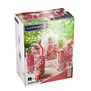 Набор питьевой Plenitude Rouge Luminarc, 1.6л, 7 предметов 000000000001006576