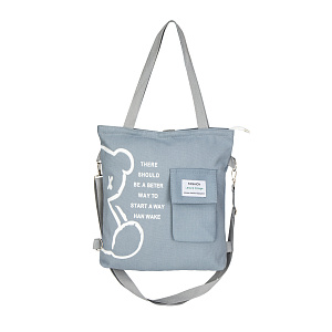 Сумка-шоппер Bear (холст) 35х30х3см серый поликотон 000000000001221696