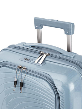 Чемодан на колесах S (36х22х55см) абстракция с дополнительным отделом серо-голубой PP 000000000001226564