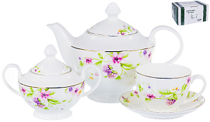 Сервис чайный 14 предметов BALSFORD (чашка 300мл-6шт/блюдце-6шт/чайник/сахарница) Латона Ежевичный джаз ПУ 000000000001183398