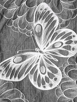 Покрывало 260х260см DE'NASTIA Бабочки 3слоя серое жаккард 55% хлопок 45% полиэстер 000000000001207620