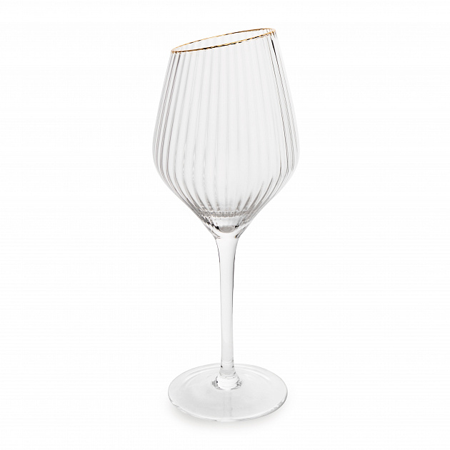 Бокал для белого вина 1шт 600мл LUCKY прозрачный с золотом стекло BL-39-1RZ 000000000001220013