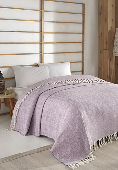 Покрывало 210x230см LUCKY Ромбики сиреневое 70% хлопок 30% полиэстер 000000000001211055