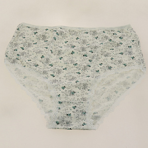 Трусы женские размер L LUCKY цветочек/кружево Midi серый/голубой 94%хл 6%эл 000000000001187731