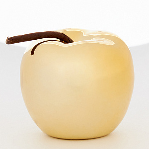 Фигура декоративная 6х6,5см Яблоко золото керамика 000000000001209233