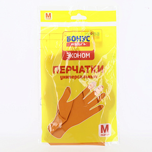 Перчатки латексные р.M БОНУС ЭКОНОМ 000000000001165421