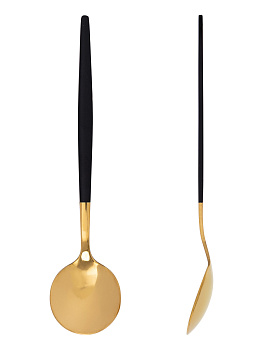 Набор чайныx ложек 2шт LUCKY Modern черный/золото нержавеющая сталь 000000000001212639