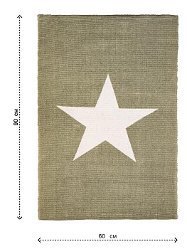 Коврик универсальный 60х90 LUCKY ЗВЕЗДА тканный мята хлопок 000000000001225675