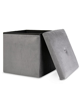 Пуфик складной 38х38х38см куб светло-серый велюр 000000000001226411