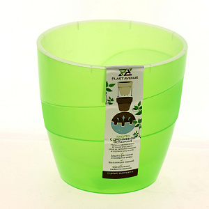 Кашпо/вставка Грация 1,2л  D13 H13 прозрачно-зеленый 000000000001185600