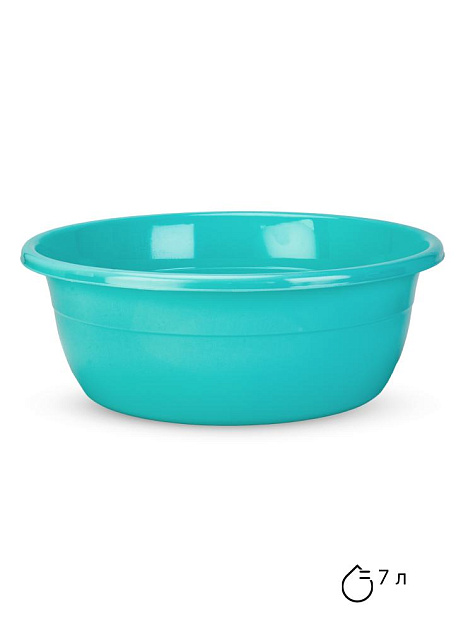 Таз 7л круглый бирюзовый полиэтилен 000000000001227308