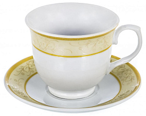 Набор чайный фарфор 13шт 6 чашек 220мл+6блюдец+чайник1200мл металлический стенд подарочная упаковка ВЕНЕРА GUTERWAHL 114-17052 000000000001193923