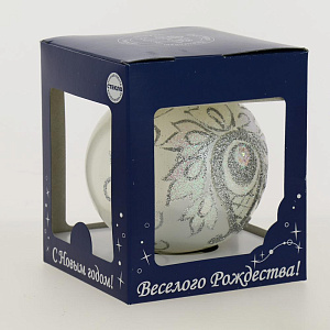 Декоративное украшение 10см Шар 5 БИРЮСИНКА Цветочный стекло 000000000001191685