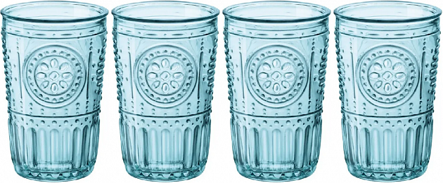 ROMANTIC Набор стаканов 4шт 475мл голубой BORMIOLI ROCCO стекло 000000000001206454