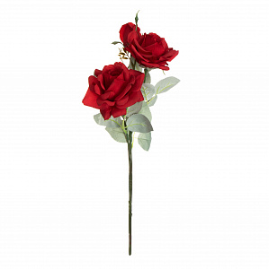 Цветок искусственный Роза 3 бутона 64см красная 000000000001218327