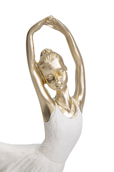 Фигура декоративная 24см Балерина белое платье 000000000001219436