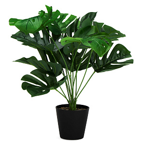Цветок искусственный растение Монстера 60см в горшке 000000000001218471
