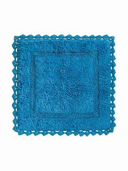 Коврик для туалета 50х50см DE'NASTIA кружево синий хлопок 100% 000000000001181266