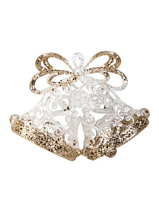 Декоративное украшение Колокольчик на елку 10см золото пластик 000000000001228113