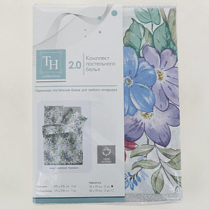 Комплект постельного белья 2-спальный TEODORA Корнели макси плотность125гр простыня 220х215см пододеяльник 175х215см две наволочки 70х70см 100%хлопок 000000000001206411