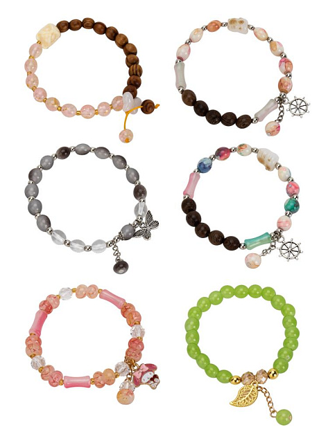 Браслет на руку в ассортименте стекло/железо/пластик 000000000001229816