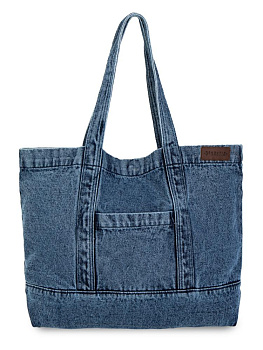 Сумка 36х47х11 DE'NASTIA Denim Bag Washed голубой джинса 000000000001225552
