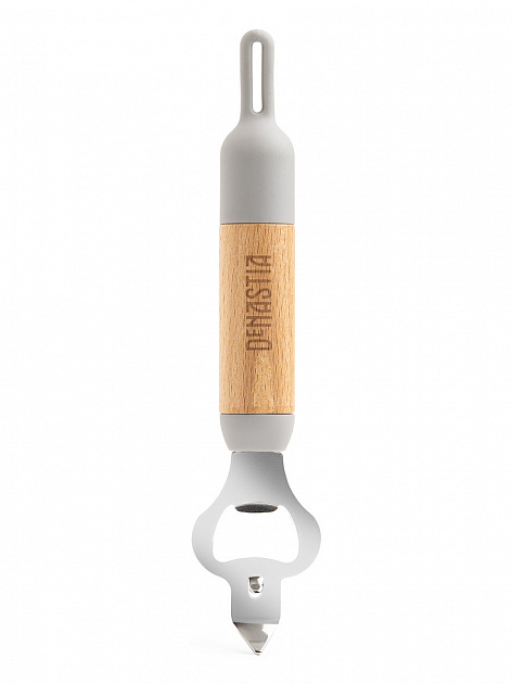 Открывалка для бутылок 20,5x4,2см DE'NASTIA деревянная ручка из бука серый нержавеющая сталь 000000000001213991