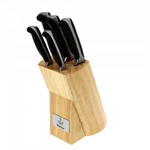 Набор ножей с подставкой 6 предметов TALLER Уилтшир поварской 20см для нарезки 20см для хлеба 20см универсальный 12,5см для чистки 9см подставка 000000000001069034