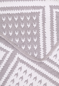 Покрывало 190x220см DE'NASTIA Ромб2 3слоя серое жаккард 55%хлопок 45%полиэстер 000000000001212605