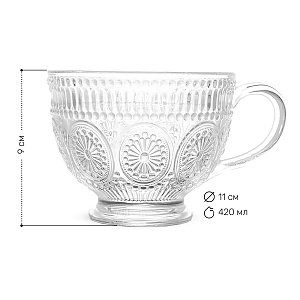 Чашка 420мл GARBO GLASS орнамент стекло 000000000001219912