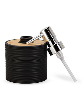 Диспенсер для мыла 250мл 13,3х8,8см черный полипропилен/бамбук 000000000001226611