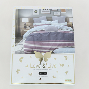 Комплект постельного белья 1,5-спальный LOVE&LIVE Полоска простынь 150х215см пододеяльник 145х215см наволочки 70х70см-2шт поплин 100% хлопок 000000000001210568