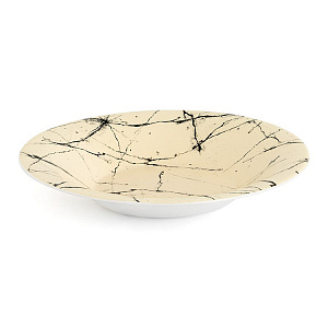 Тарелка суповая 21,5см 415мл LUCKY мрамор белый стеклокерамика 000000000001218962