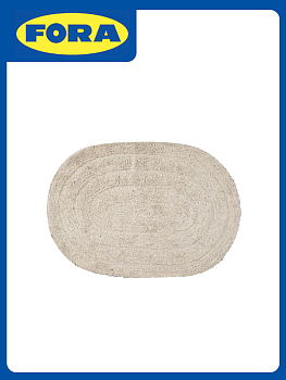 Коврик для ванной 40х60см FORA COTTON противоскользящий молочный хлопок 000000000001222449