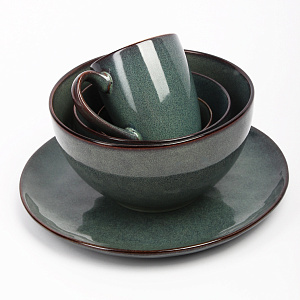 Салатник 15см темно-зеленый глазурованная керамика 000000000001213869