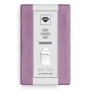 Комплект постельного белья 1,5сп 50х70см-2шт LUCKY вино страйп-сатин хлопок 000000000001218093