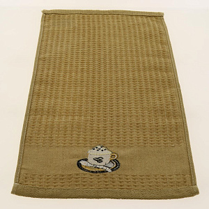 Полот вафельн вышив Кофе клеточка 30*55 000000000001184356