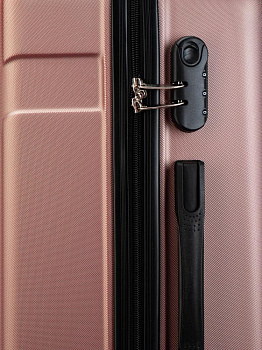 Чемодан на колесах M (42х26х65см) геометрия розовое золото ABS 000000000001226518