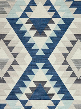 Коврик придверный 50x80см LUCKY Ромбы этно синий/серый полиэстер 000000000001200460