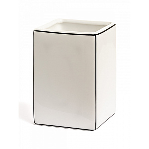 Стакан для зубных щеток 6,5x6,5x9,8см DE'NASTIA FRAME белый керамика 000000000001225135